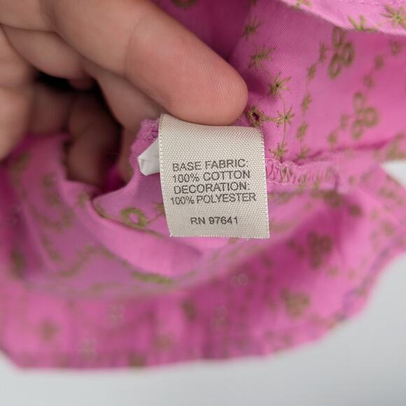 J. Jill 100% Cotton Sleeveless Pink Floral Top Size Small Babydoll Barbie - Picture 4 of 4